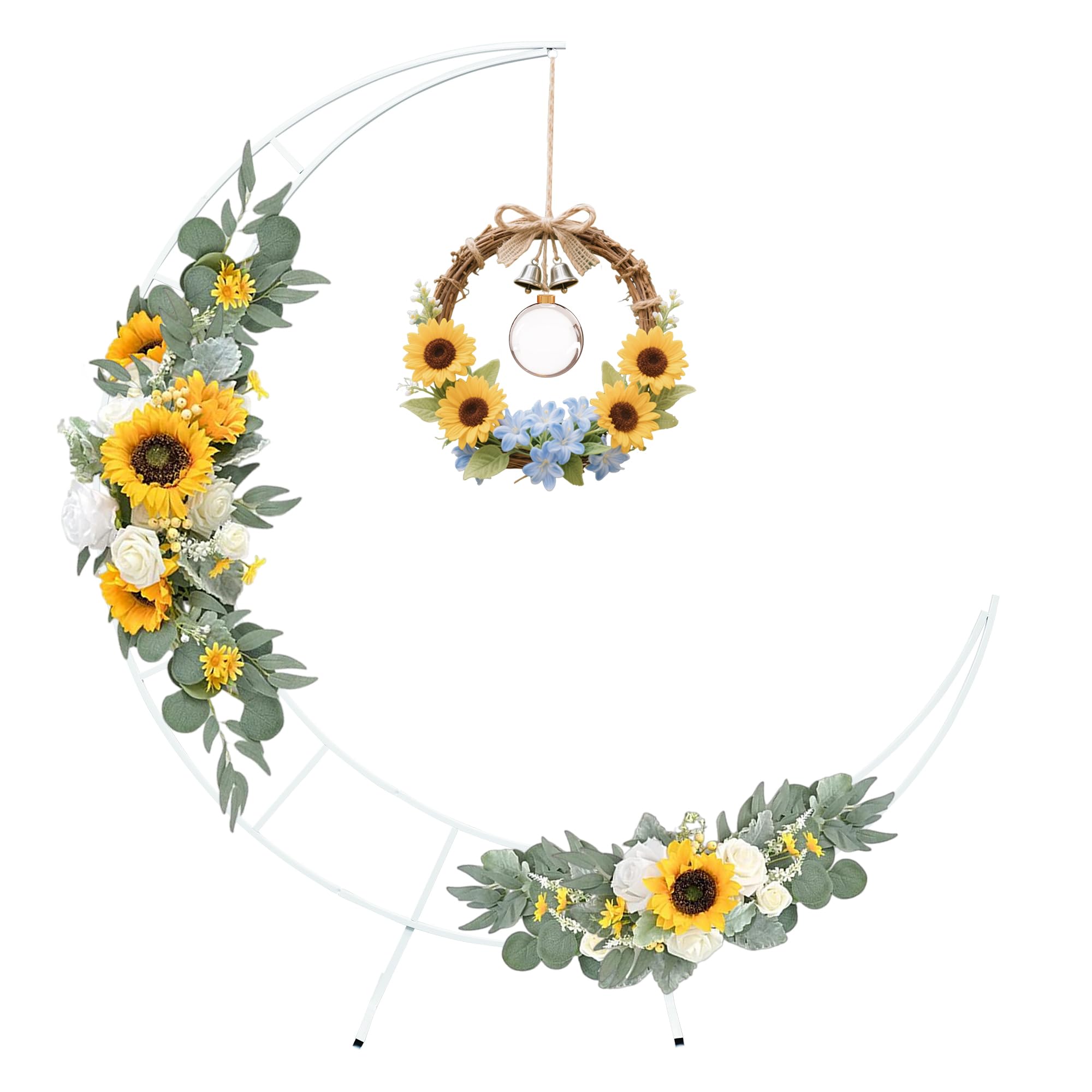 Amazon.com: 7.2FT Metal Crescent Moon Floral Curved Frame Party