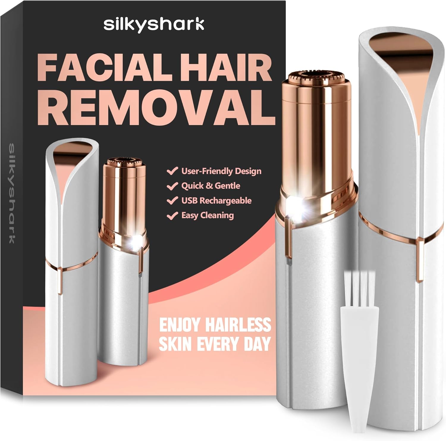 Womens facial hair removal depilator rechargeable electric shaver