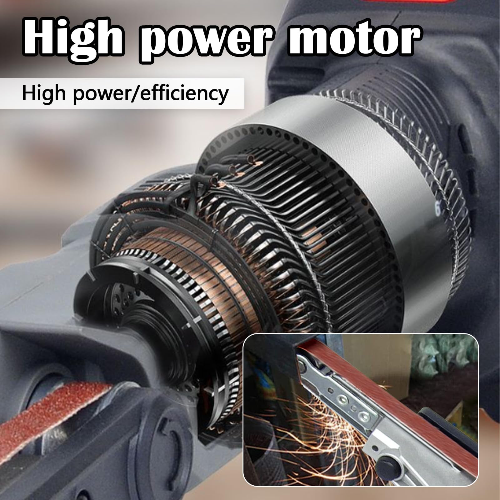 Lijadora Banda, Lijadora Banda A Batería Compatible Con Makita 18V Lijadora Inalámbrica Multilijadora Lima Eléctrica 10x330mm 3 Bandas Lijado 6 Velocidades Ajustable 35° (Sin Batería)