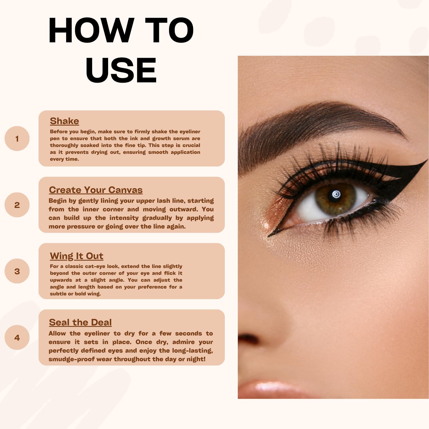 2-in-1 Liquid Eyeliner With Eyelash Growth Serum Safe for Eyelash Extensions, Lash Lifts, and Natural Lashes - Water Based with Peptides, No Parabens, No Sulfates (Black)