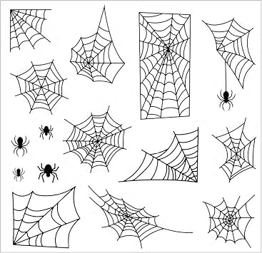 Halloween Spider Web Clear Stamps for Art Journals or Card Making,Halloween Spiders Silicone Clear Stamp Seals for Cards Making DIY Scrapbooking Paper Crafts Decoration
