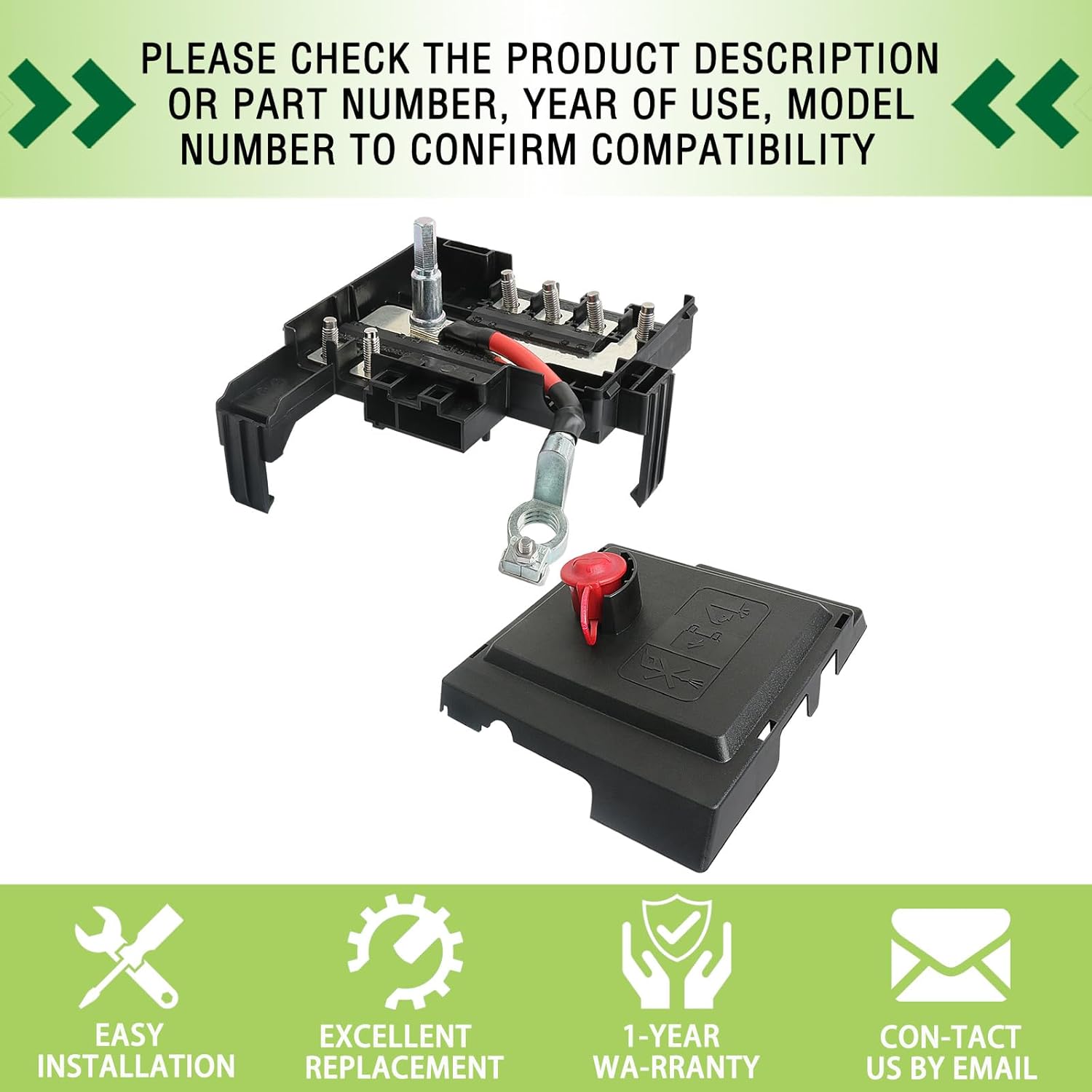 Battery Distribution Fuse Block Fuse Box with Upper Cover Compatible with 2017-2019 Chevrolet Chevy Silverado GMC Sierra Replaces 84354721 84043745 84180633