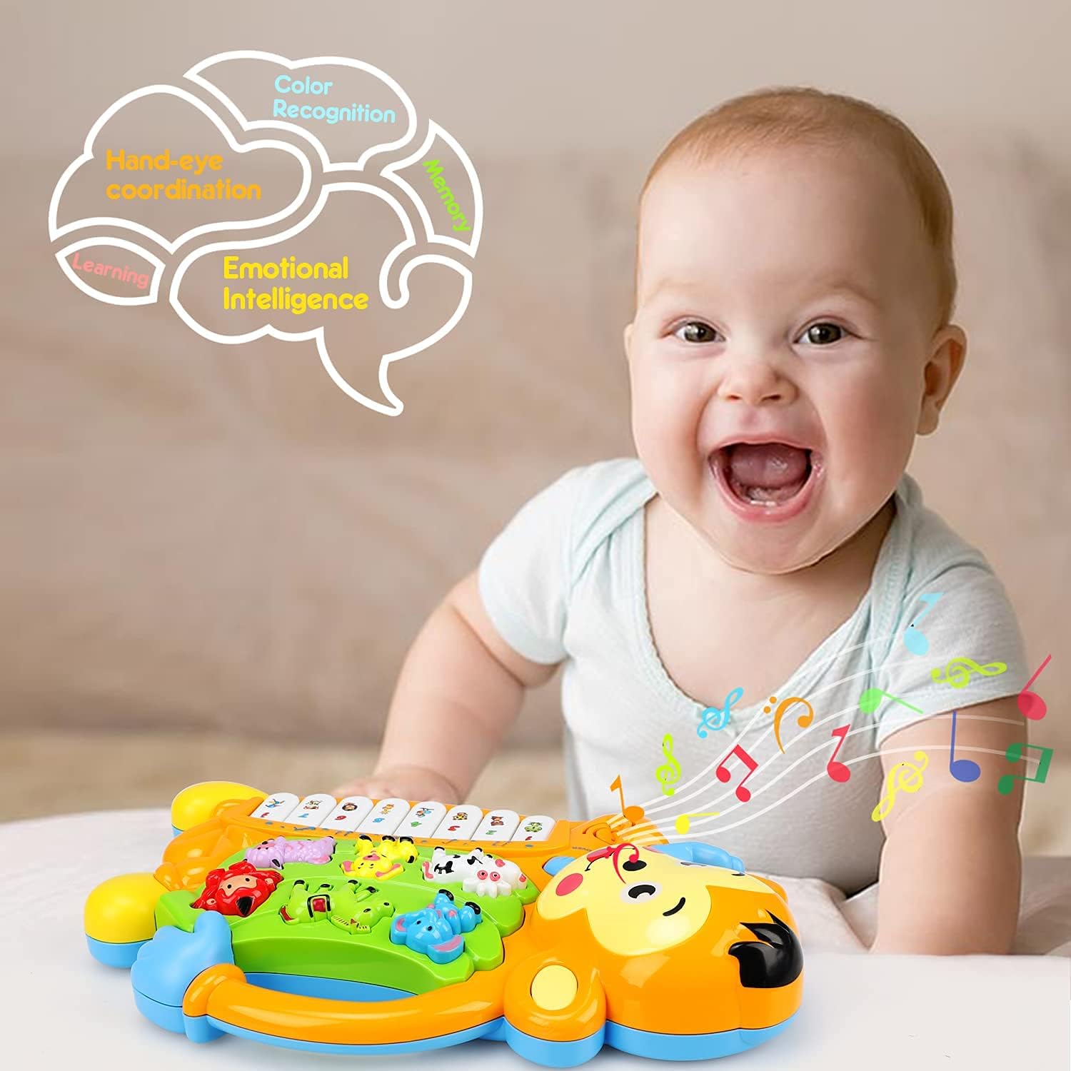 STEAM Life Baby Musical Toys - Light Up Baby Piano Baby Keyboard Toys - Toddler Piano with 8 Numbered Keys - Baby Toys for 0 3 6 12 18 Months Baby Boys & Girls (Baby Monkey Piano) : Toys & Games