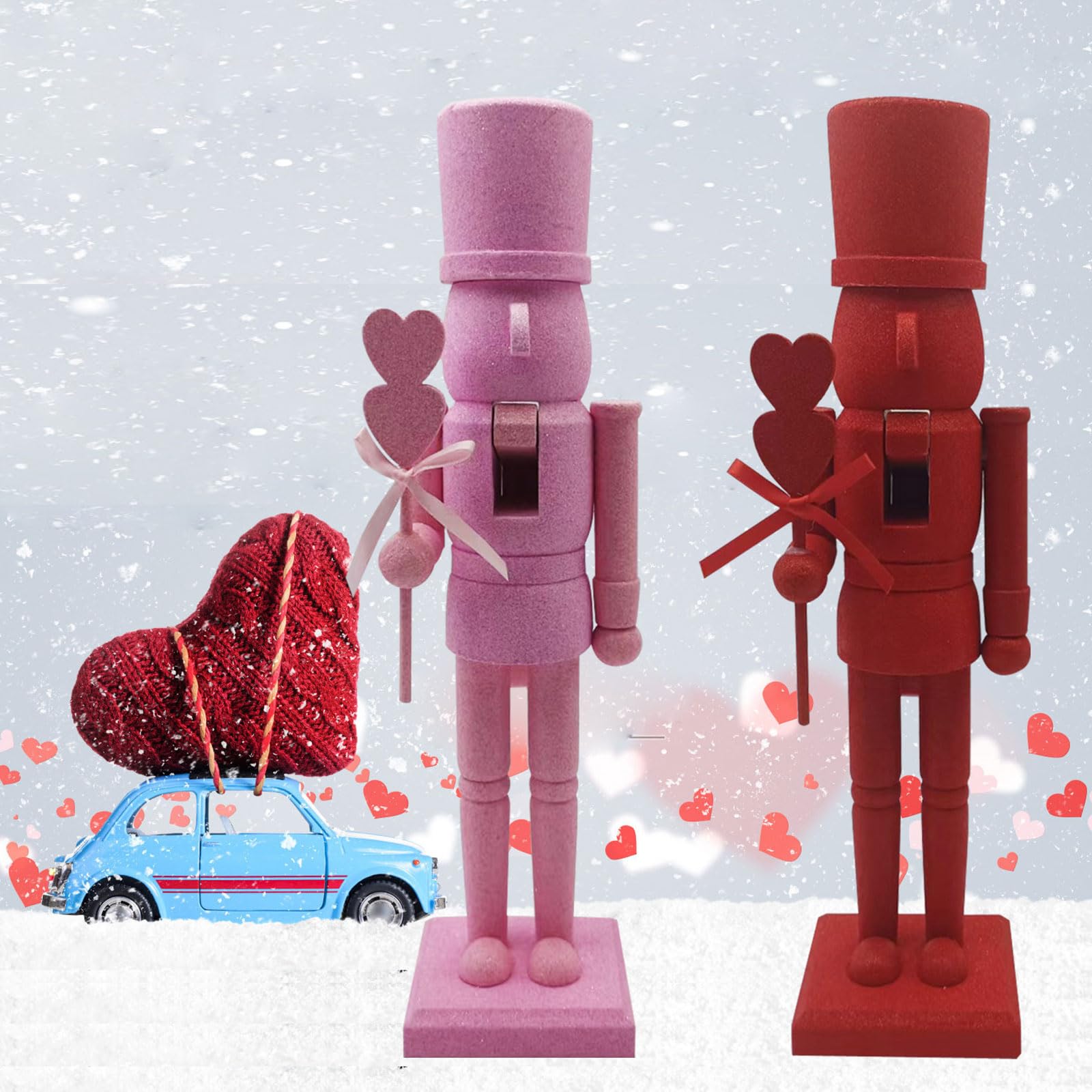 Casse-Noisette en Bois Scintillant Fait À La Main Décoration De Saint-Valentin pour La Maison Et Les Ornements De Fête De Mariage Ornement De Vacances Fabriqué À La Main