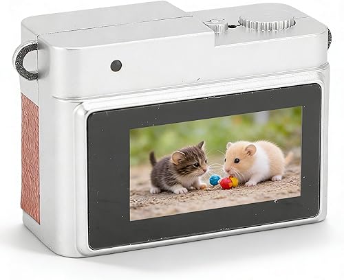 Dpofirs Mini Keychain Camera, 1080p Small Retro Camera pour Photo Vlog Vidéo Vlo