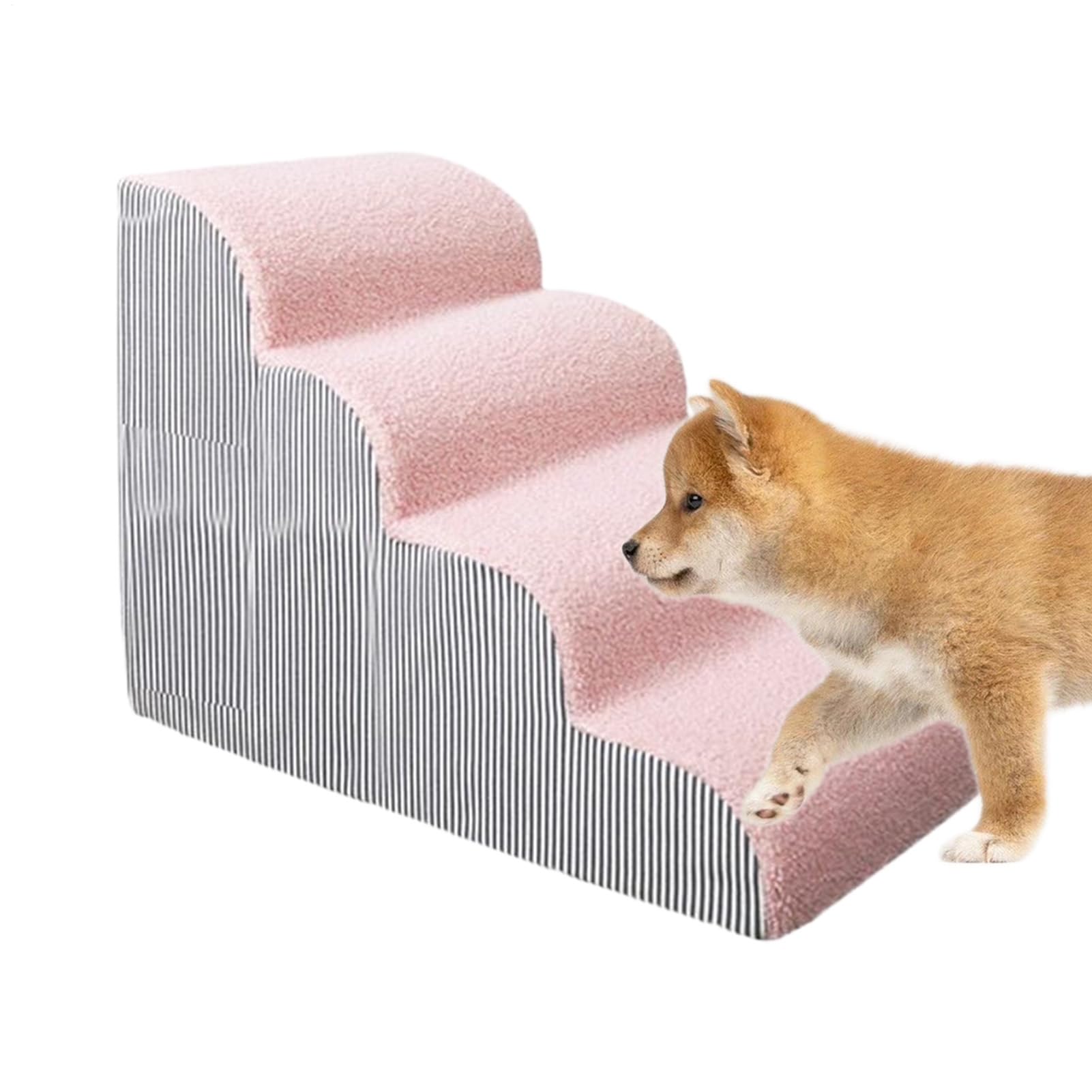 Hundetreppe Bett | Breite Tierstufen Rampe | Indoor Couch & Sofa Leiter mit Waschbarem Bezug für Schlafzimmer, Wohnzimmer, SUV, Auto, Welpen, Katzen, Hunde Haustierleiter