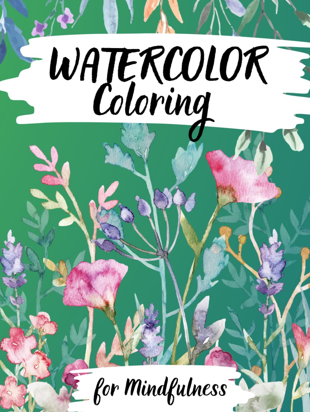 Livre de coloriage aquarelle fleurs pour la pleine conscience sans lignes