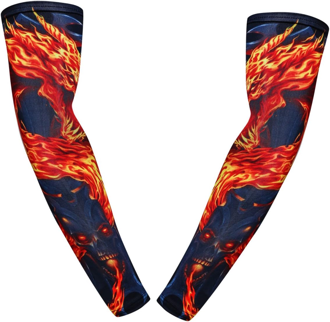 1 Pairs Personalize Sports Arm Sleeves Cooling UV Protection Compression Arm Sleeves for Men & Women. Perfect for Cycling, Driving, Running, Basketball, Football & Outdoor Activities (Dragon)