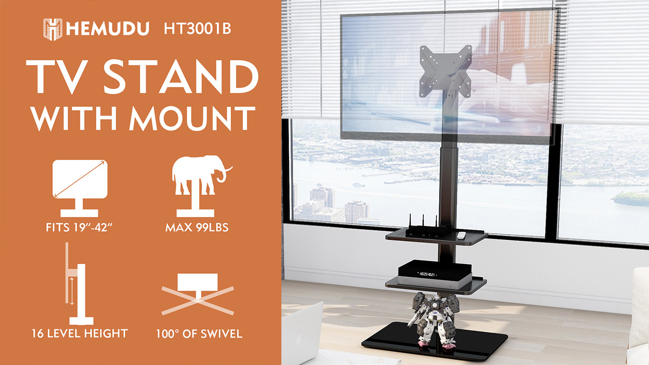 Amazon.co.jp: Hemudu ユニバーサルフロアTVスタンド 19〜42インチ