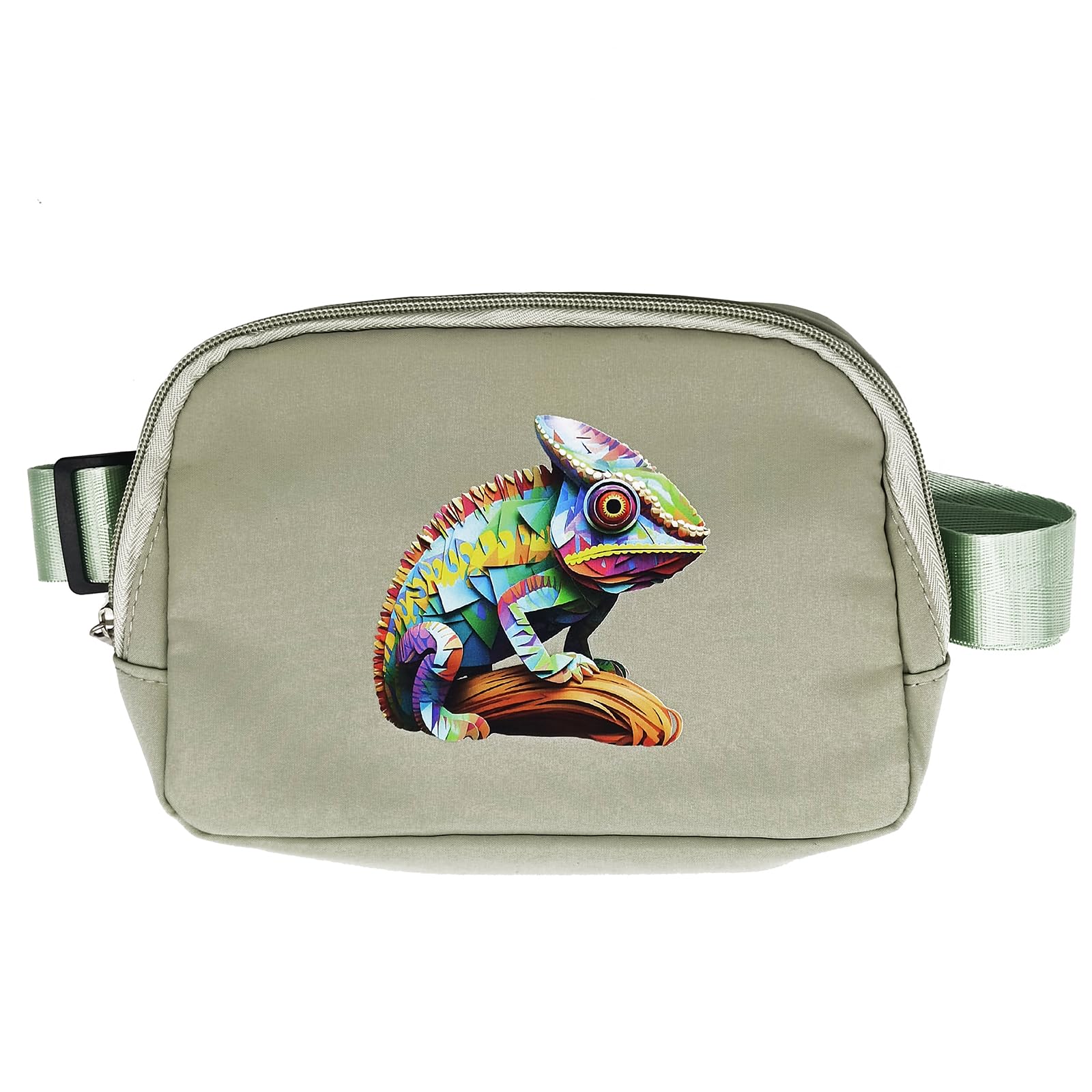 Custom Belt Bag Fanny Pack Bag Unisex Personalized Gifts Nylon Waist Bag with Name Text Logo Photo for Workout Running Traveling Hiking (Light green)