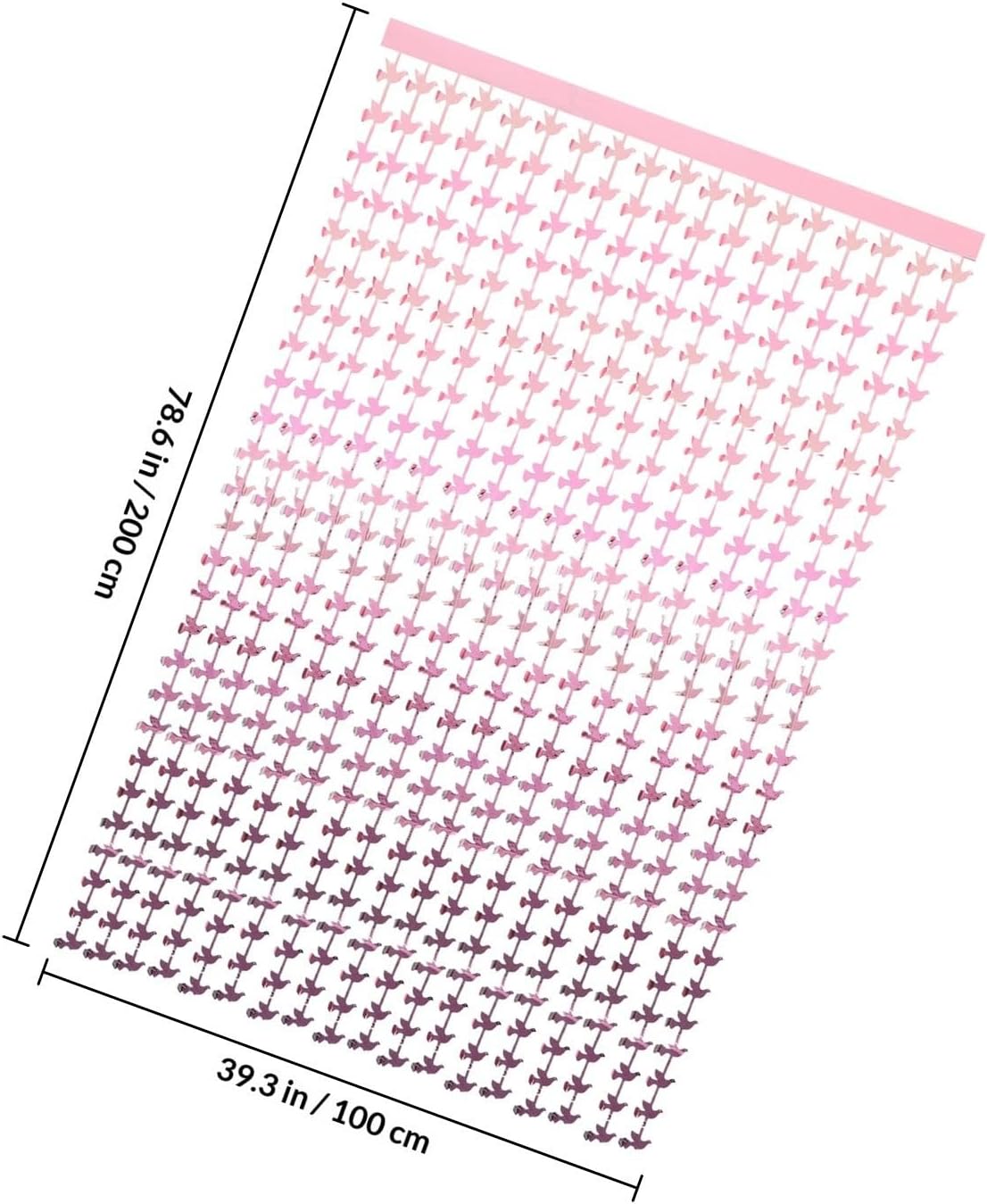 INOOMP Pink Pet Curtain for Backdrop with Hanging Rings, Excellent Light Transmission and Easy Installation, for Door Curtain and Background Scene Setup, Festive Decoration with Shiny