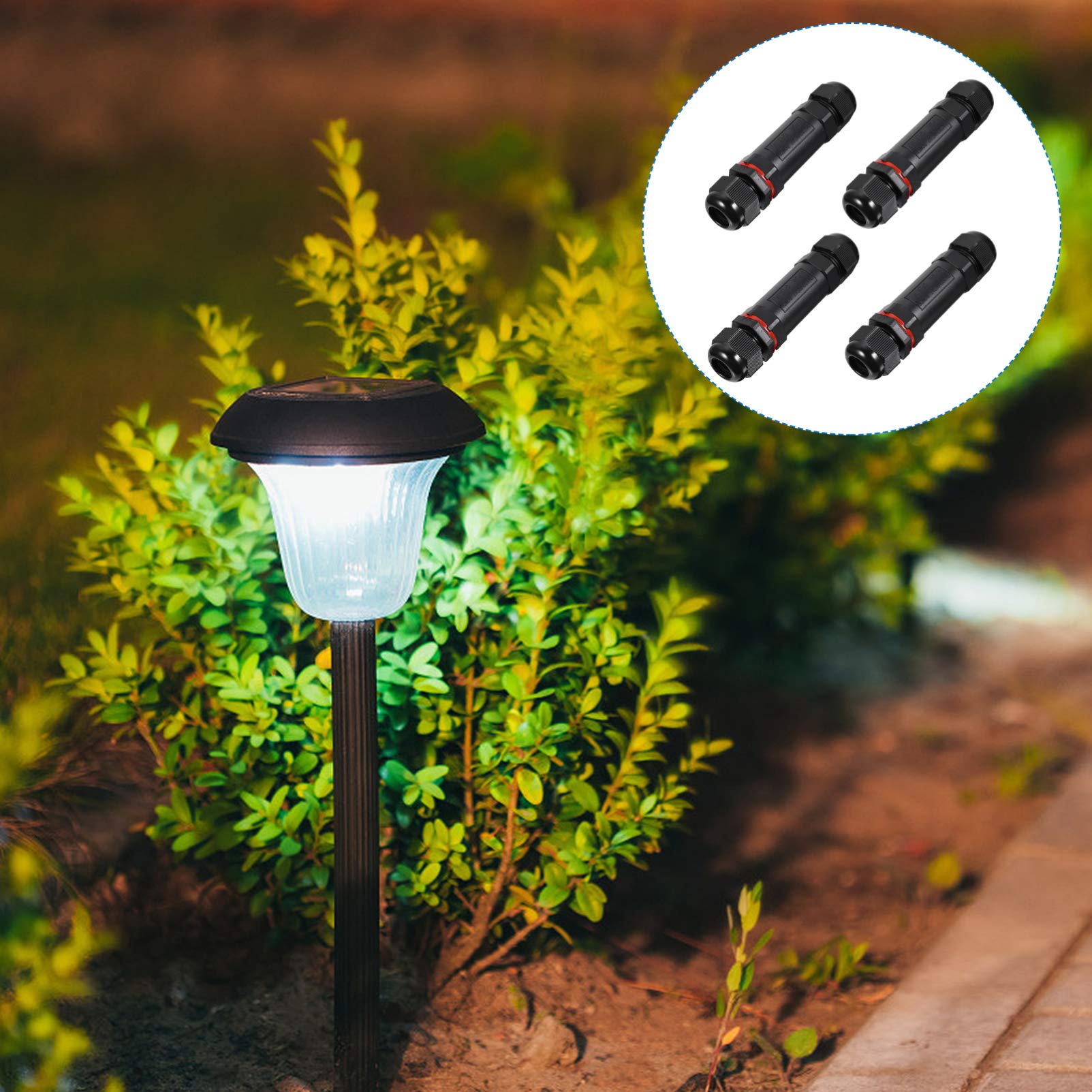 8pièces Connecteur Électrique Étanche Broches Pour Led Adaptateur Pour Câblage Extérieur Et Intérieur