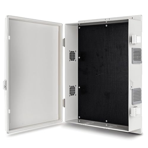 Caja de conexiones eléctricas al aire libre, caja resistente al agua ABS con panel de montaje interno y cubierta con bisagras (18.1 "H* 12.6" L* 4.3