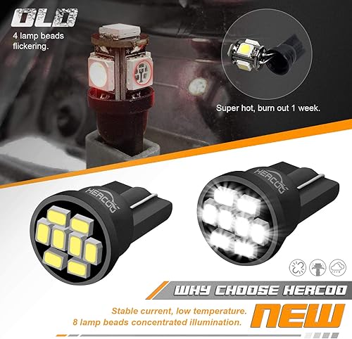 Miniatura 3 de HERCOO Lámpara para Placa de Vehículo LED Lente Blanca Focos Negros Compatible con Camioneta 2005-2015 Tacoma 2002-2013 Tundra, Carcasa Trasera para