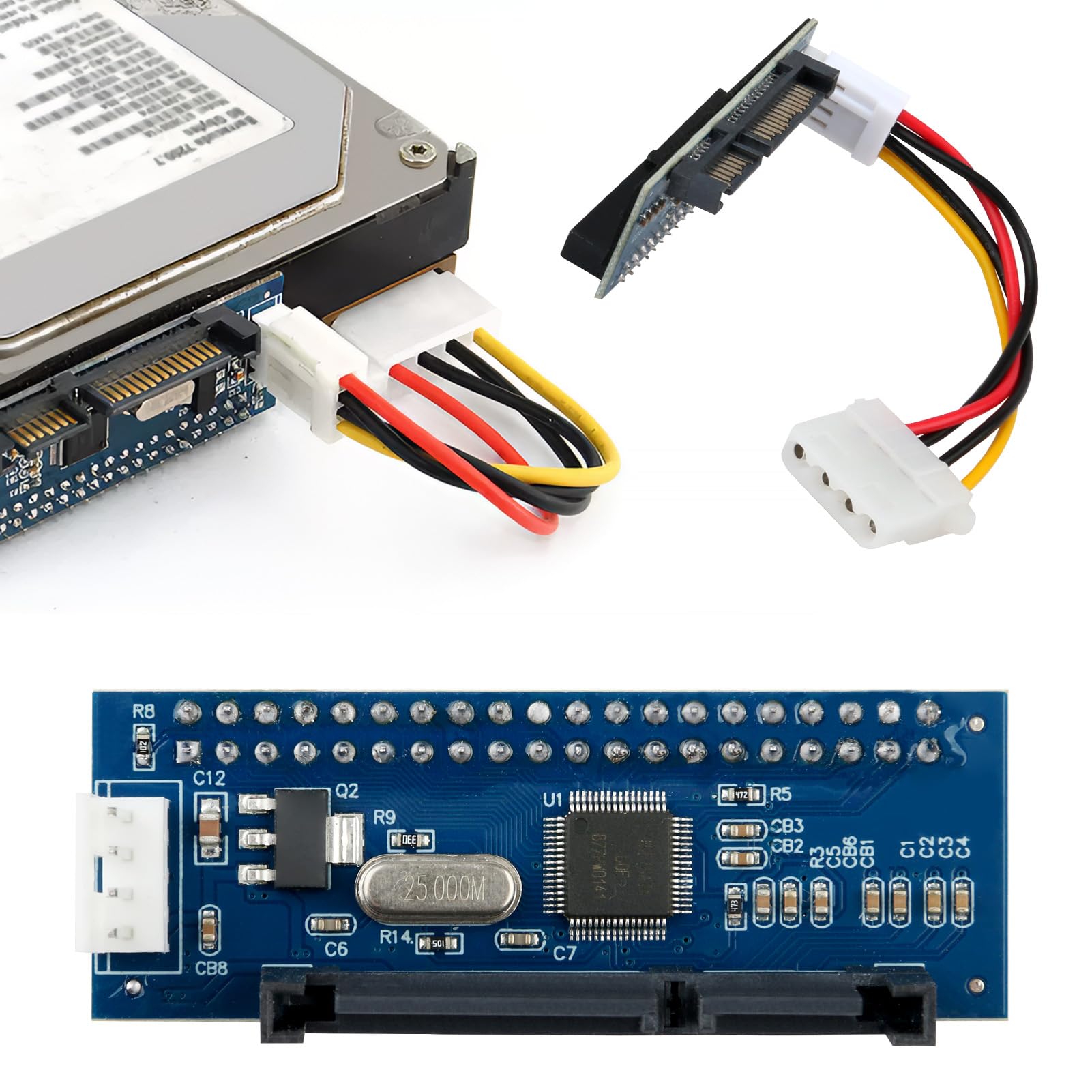 Adaptateur IDE SATA Convertisseur 40 Broches vers SATA Femelle pour Disque Dur 3,5"