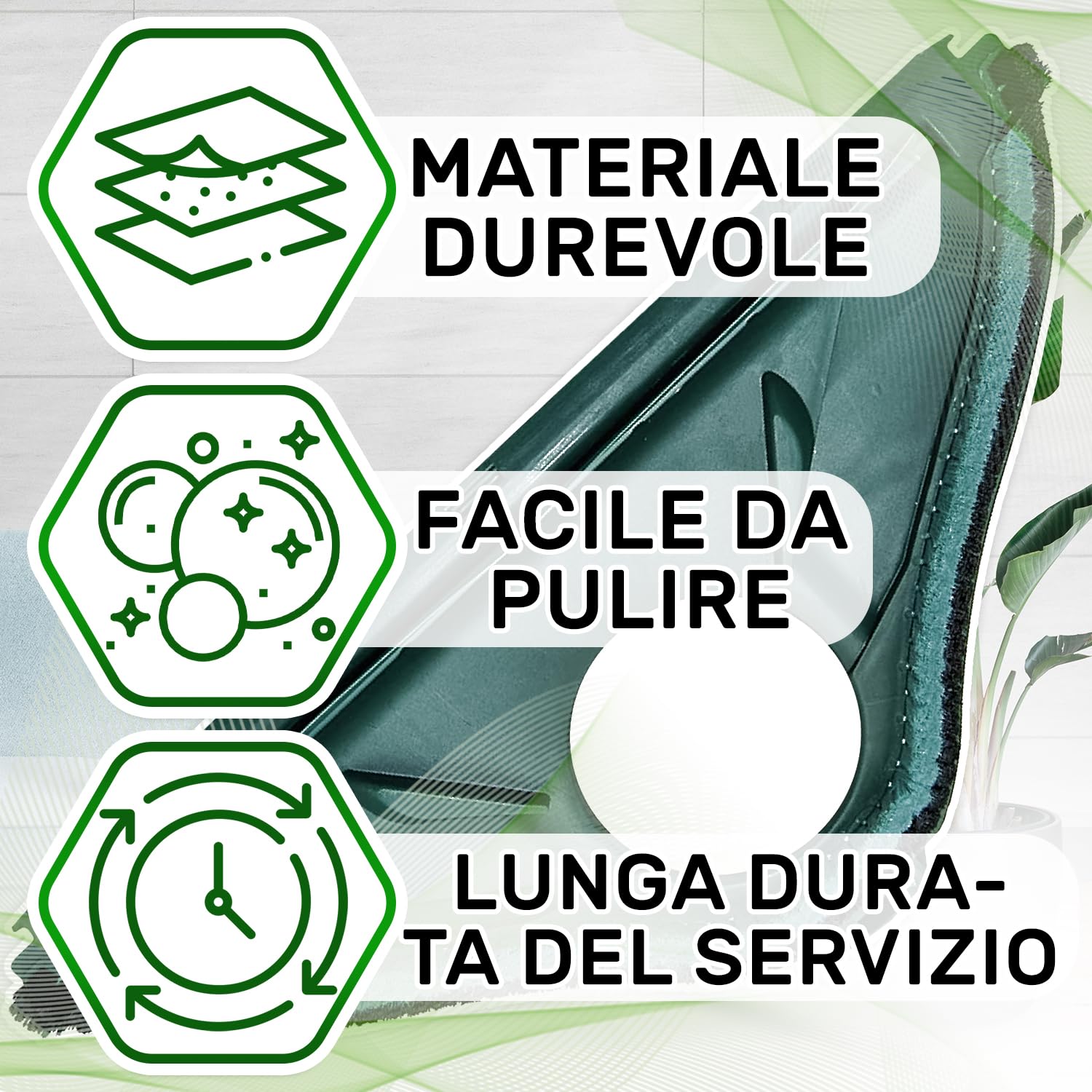 vhbw Spazzola di Ricambio Compatibile con Vorwerk Tiger 252, 265, HD40, HD50, 260 aspirapolvere - con setole e Linguetta in Gomma