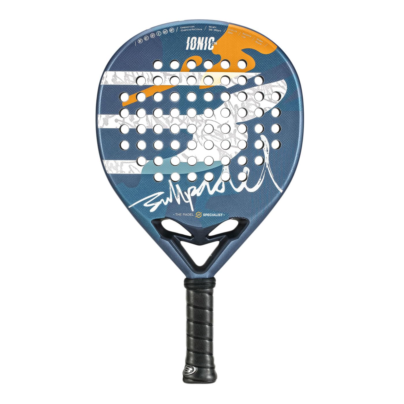 BULLPADEL Padel Racket Ionic Control 2025 | Professional Round Shape Pala Padel | Glaphite & MultiEva Core | XForce Technology & CarbonTube Frame | Superior Control & Precision for Advanced Players