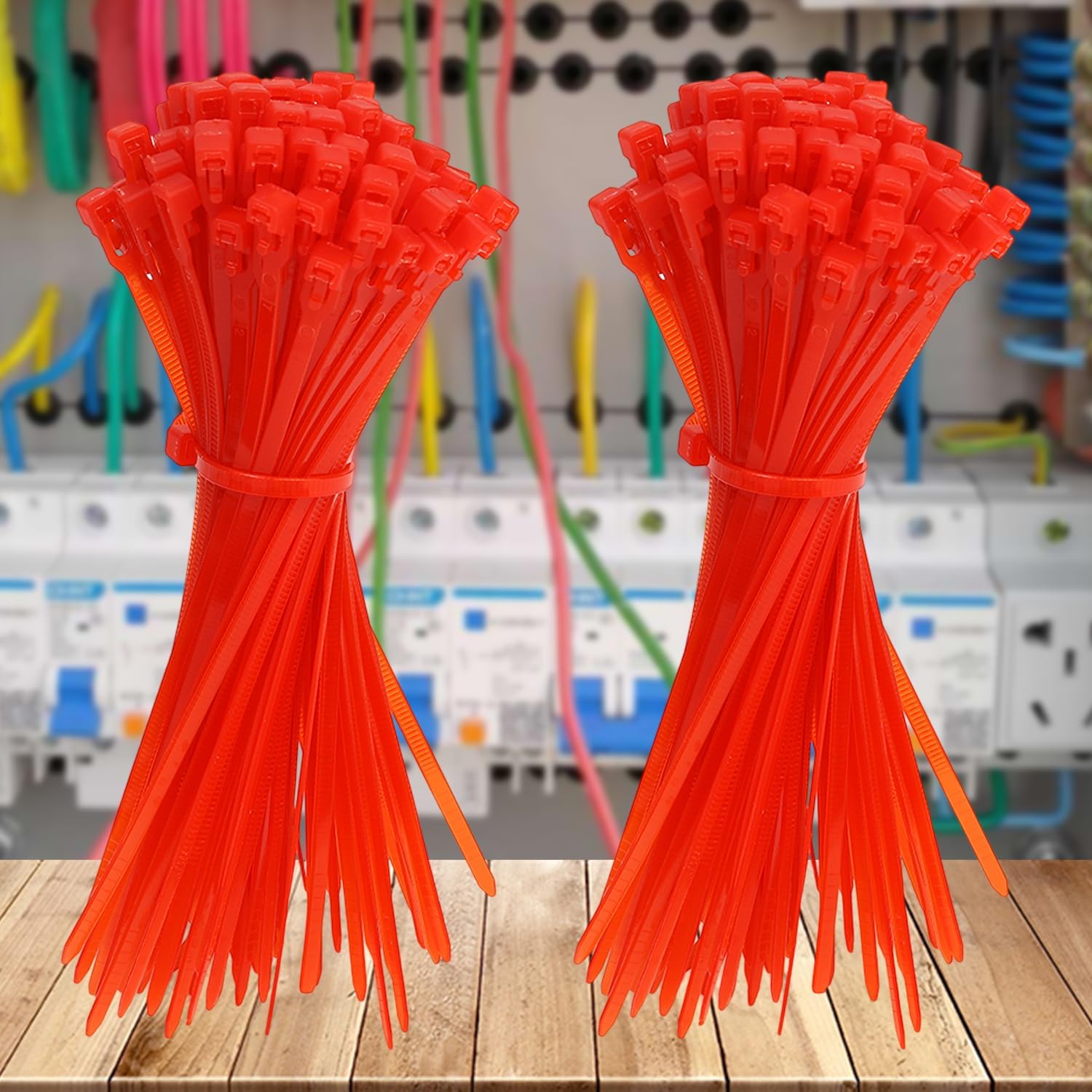 100PCS Removable Nylon Cable Ties Colorful Fixed Cables Organizer Self-locking Plastic Fastening Rings,red