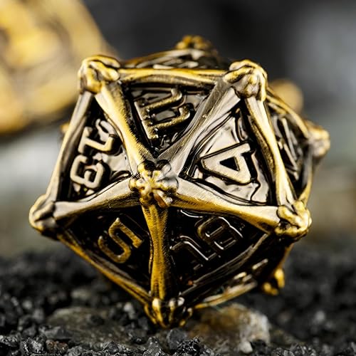 Miniatura 9 de DND - Juego de dados poliédricos, juego de dados de metal, 7 piezas de dados para juegos de rol para Calabozos y Dragones, juego de dados RPG MTG