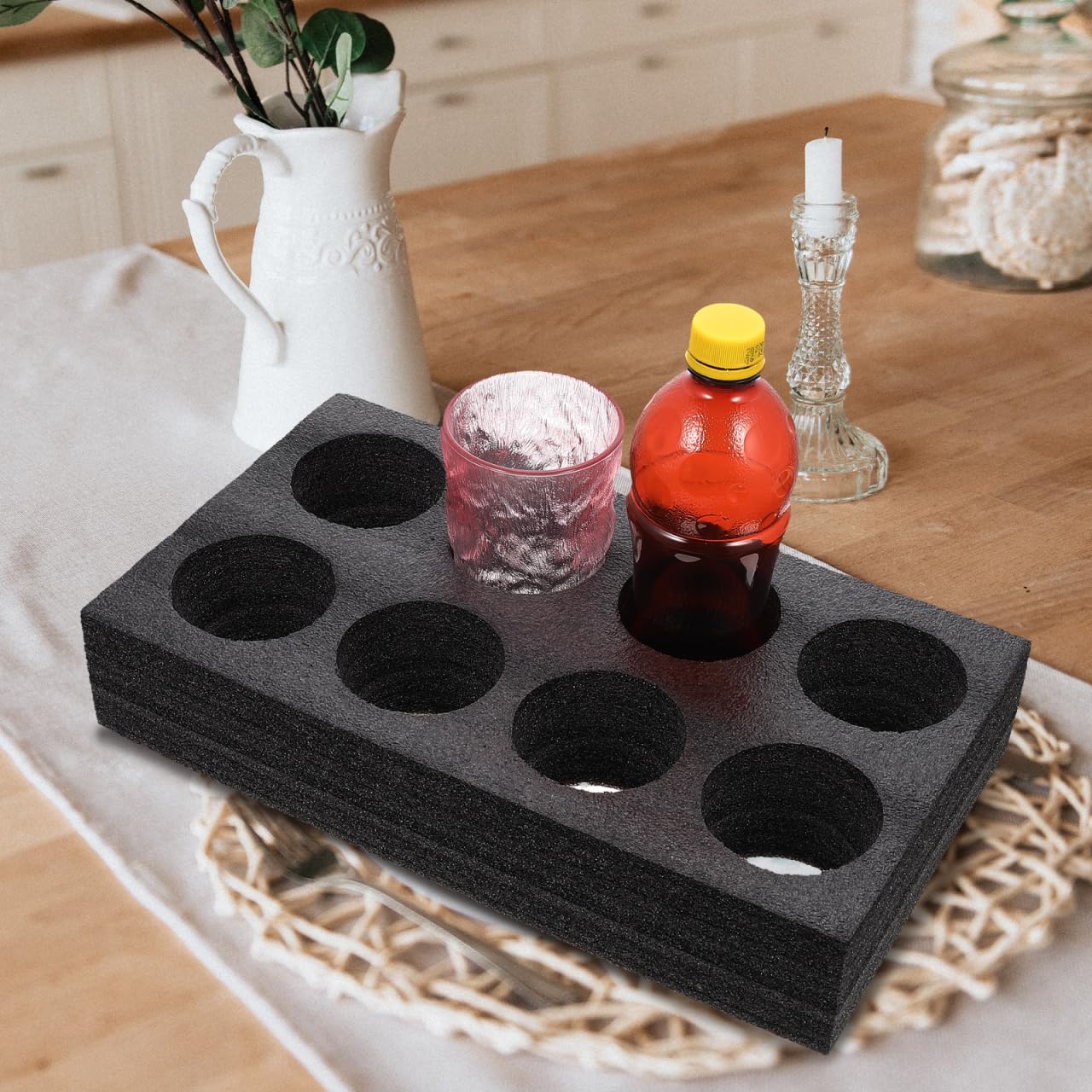 TOPBATHY Plateau Porte-Gobelets à Emporter, Support 8 Tasses pour Café, Thé, Jus et Boissons, Format 35 x 20 x 7 cm pour Restaurants, Cafés et Desserts