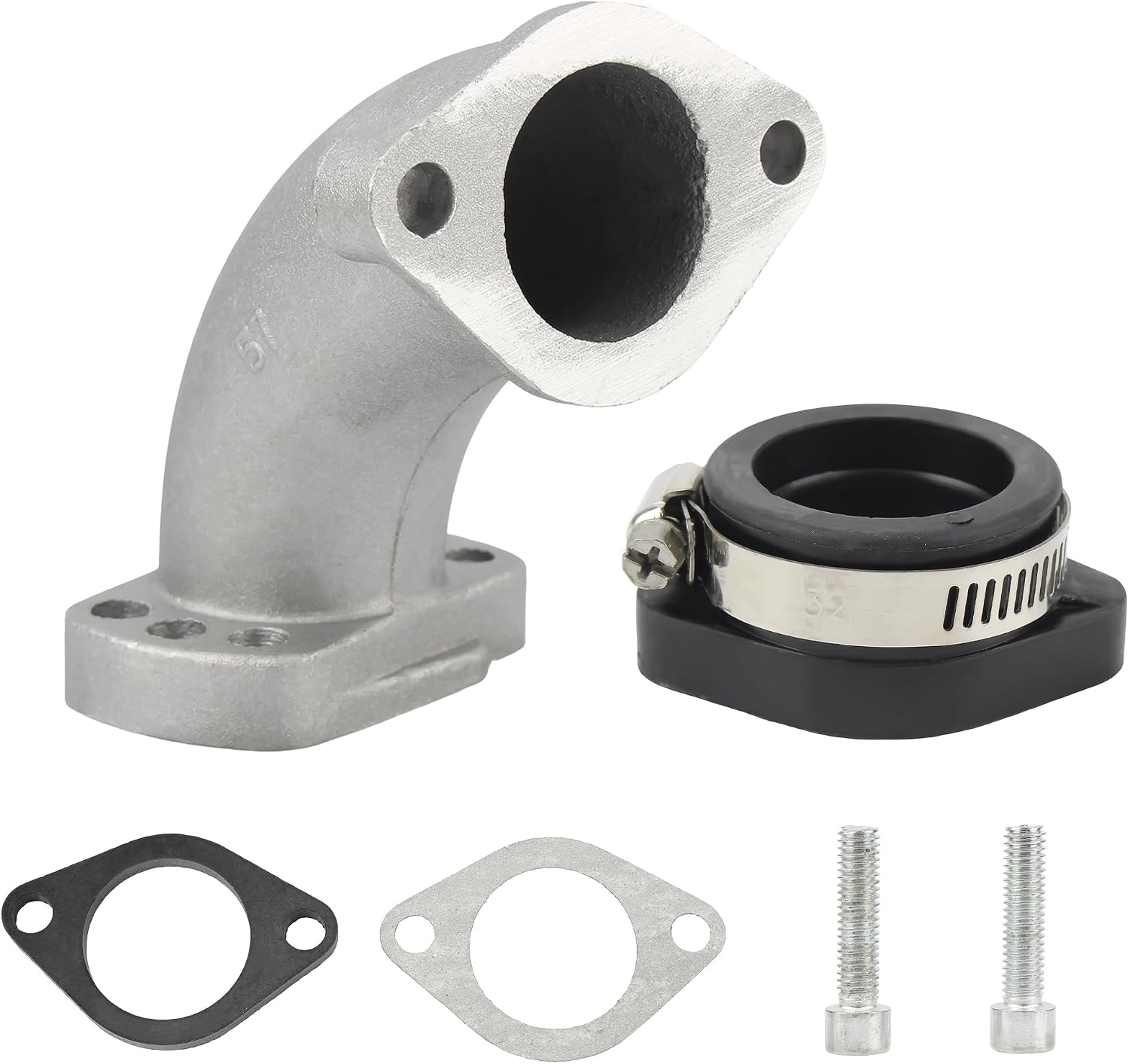 Manifold Intake Inlet Pipe Kit with Gasket and Adapter Replacement for VM22 26mm Carburetor XR50 CRF70 KLX Taotao BBR Apollo Zongshen Lifan YX 125cc 140cc Engine Pit Dirt Bike Parts