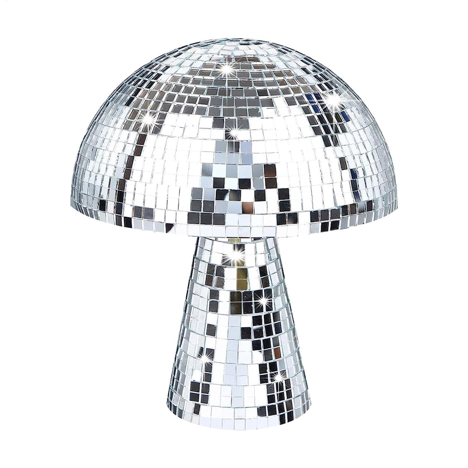 Miroir disco Mushroom argenté en forme de champignon réfléchissant pour déco bar