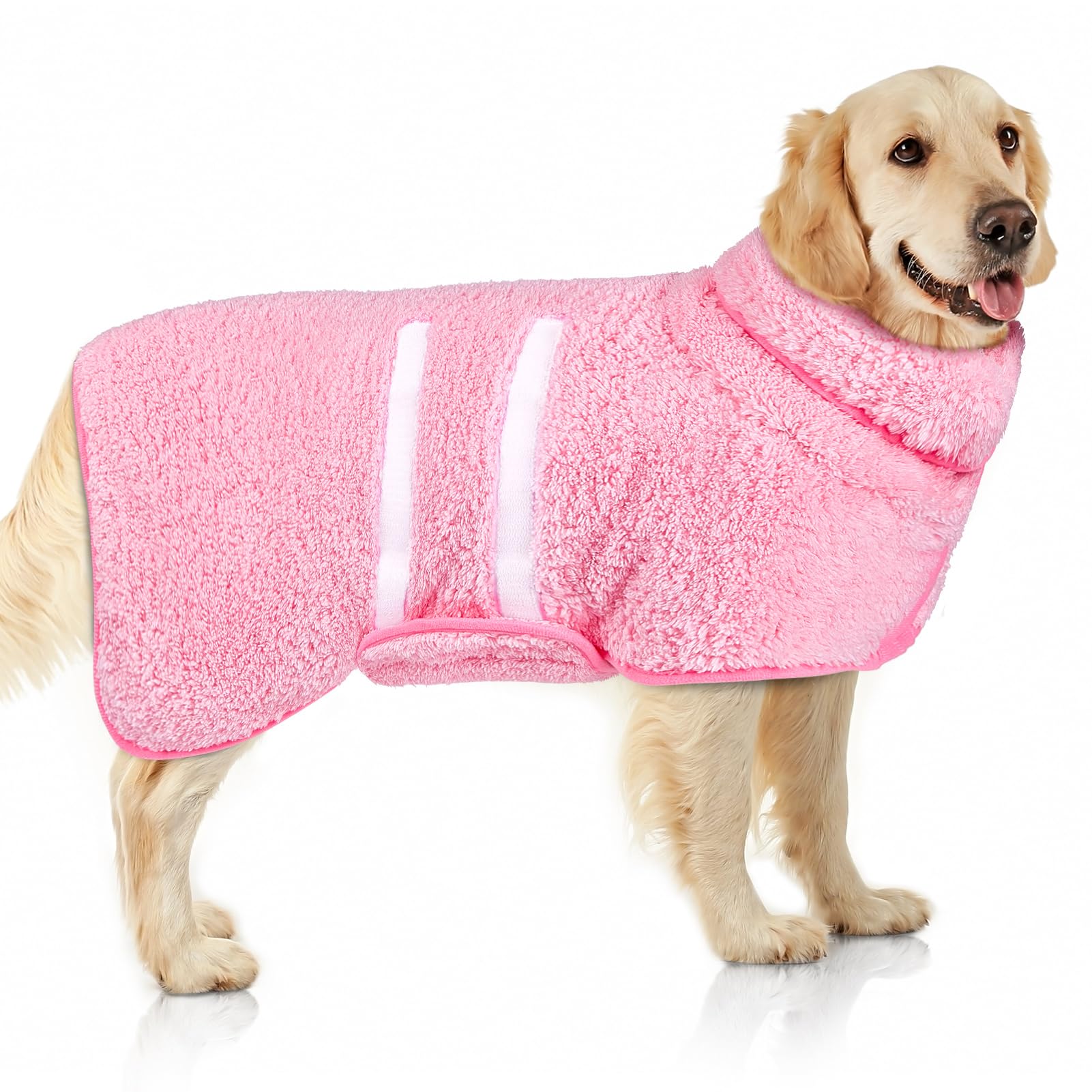 Dog Bathrobe Super Absorbent Dog Towels Large Quick Drying Robes for After Bath Soft Adjustable Warm Keeping Dogs Towel(S-XXL)
