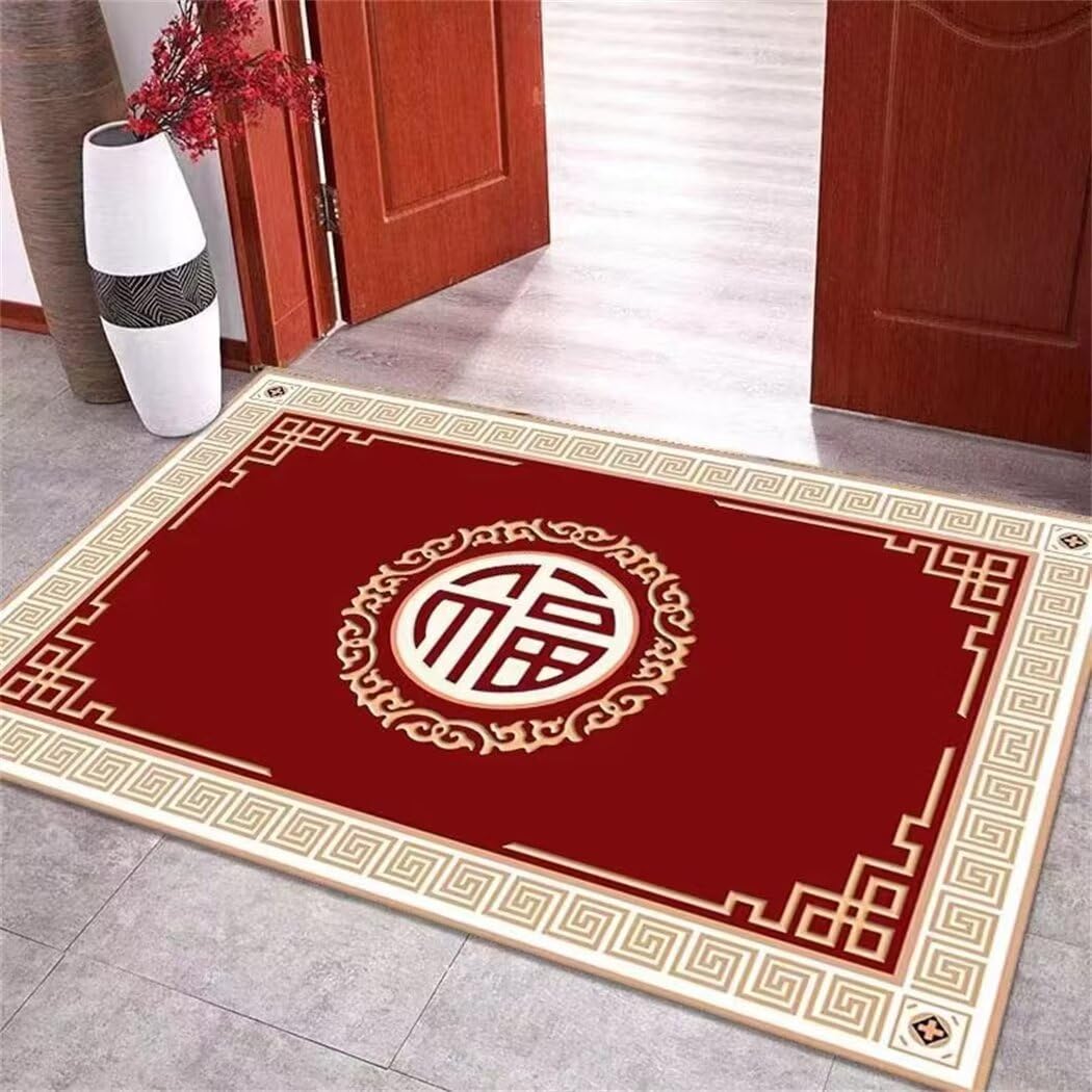 Tapis doux chambre rouge 140x210 cm pour salon et couloir moderne