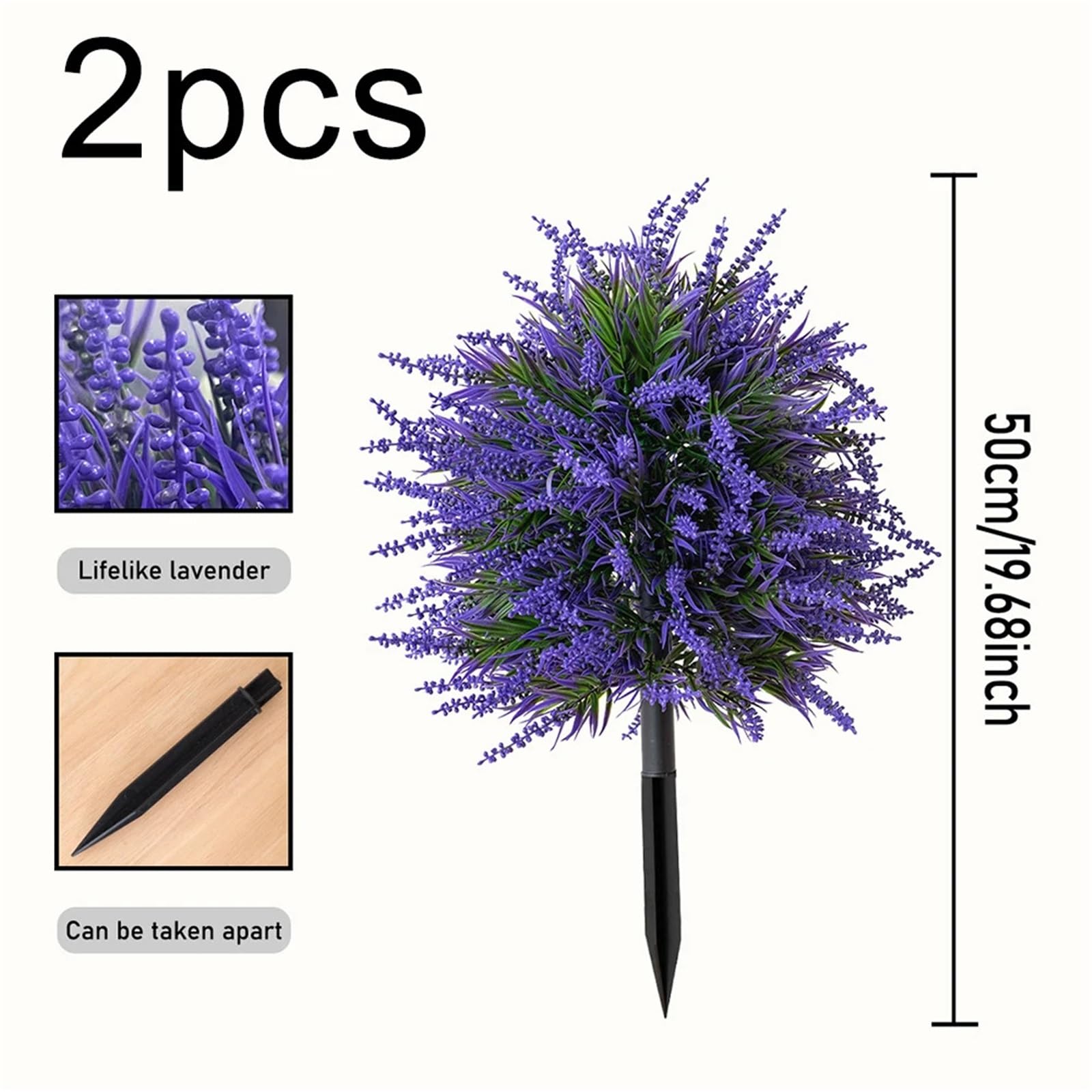 Plantas Artificiales Árboles topiarios Artificiales de boj y Lavanda for Exteriores con estaca