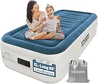VOSSER Twin XL Air Mattress with Built-in Pump - 18 Inch Thick, Patented Design, Fast Inflation for Camping & Guests