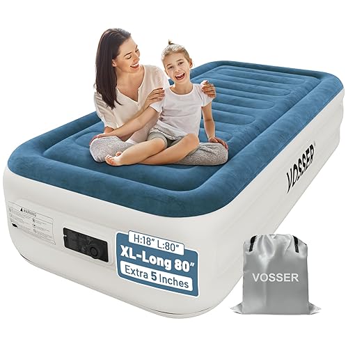 Twin Air Mattress with Built-in Pump,Fast & Easy Inflation/Deflation Inflatable