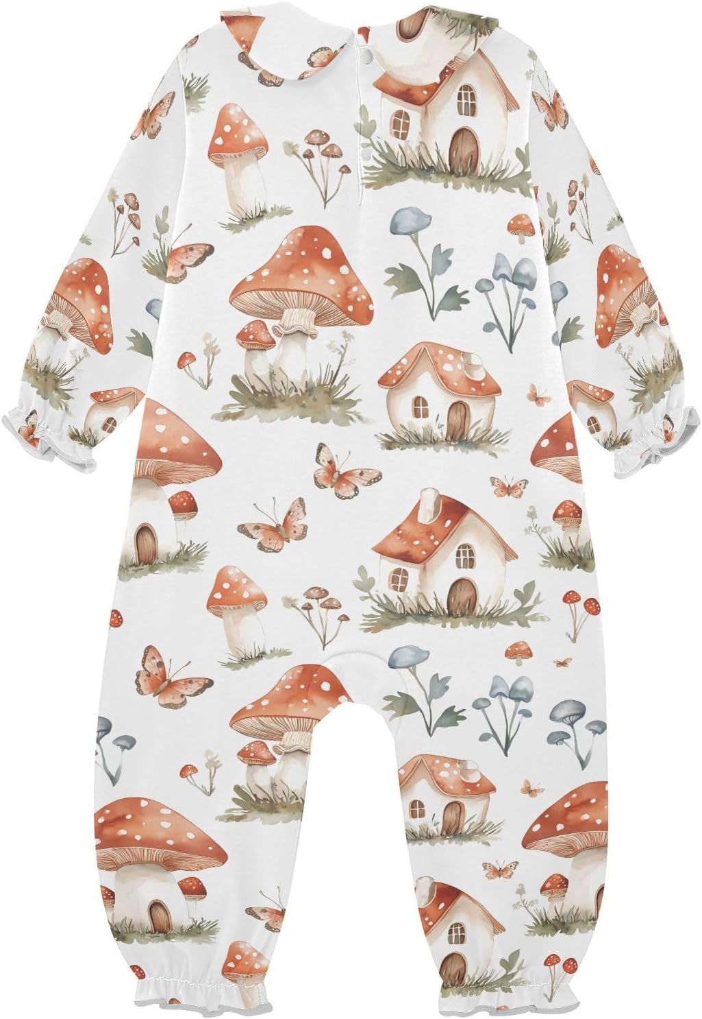 vvfelixl Baby Sleepers Red Mushroom House Long Sleeve Onesie Girl Baby Clothes for Girl Play One-piece for 0-3 months