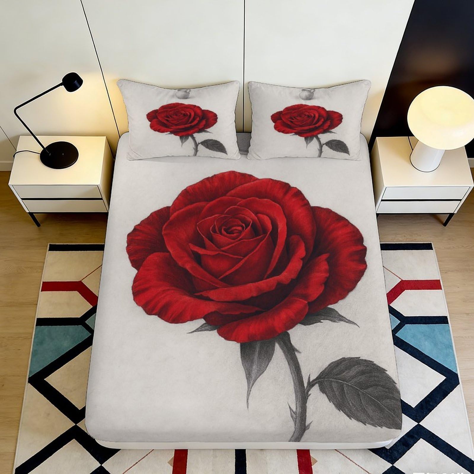 3D Printed Fox Fitted Sheet Microfiber Deep Pocket Non-Slip Bedroom Bedding Fox Mattress Fitted Cover Washable for Adults 120x200x25cm