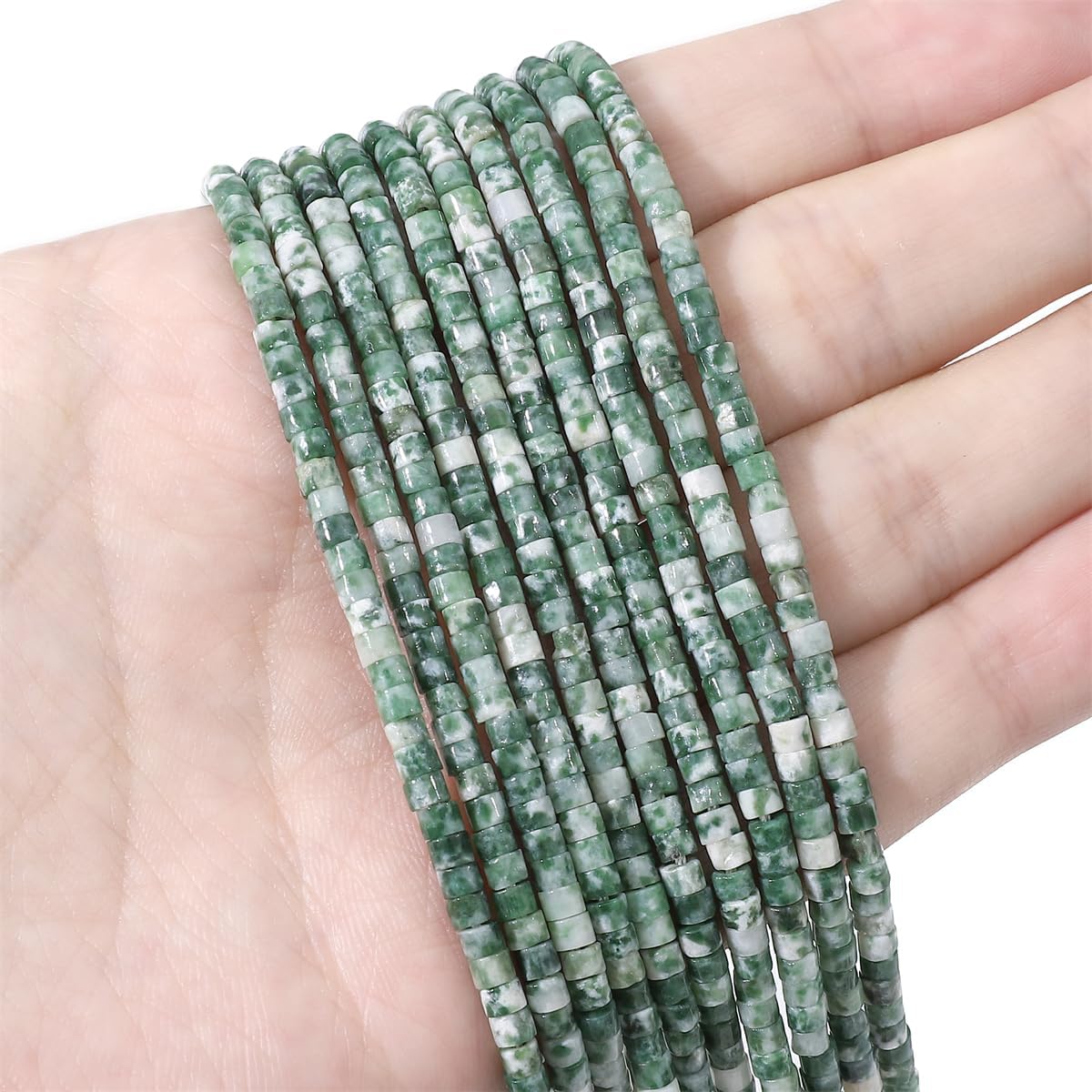 Natural African Jade Short Cylinder Beads 2x3mm 155pcs Tube Loose Semi Gemstone Beads for Jewelry Making Design - Image 2