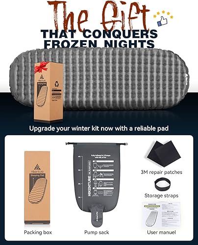 Miniatura 7 de Hikenture Colchoneta de dormir de camping con valor R 6.2, colchón ultraligero para todas las estaciones, alfombrilla de dormir compacta y aislada