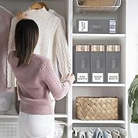 Vista 7 de Paquete de 4 Organizadores de Armario para Sábanas y Almacenamiento, Contenedores de Almacenamiento Plegables Resistentes con Ventana y Etiqueta