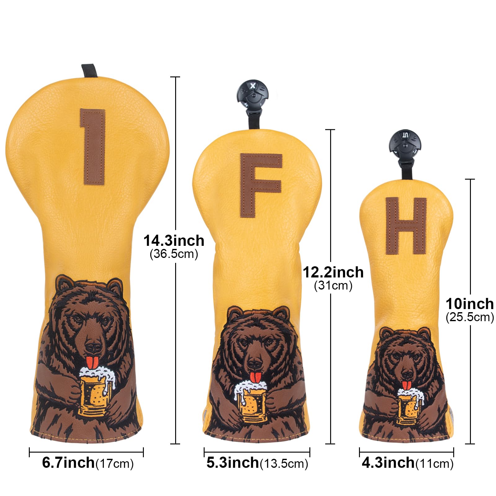 Golfschlägerhaube, Golfschlägerhaube, Fahrer-Schlägerhaube, Fairway-Holz-Schlägerhaube, Hybrid-Schlägerhaube, Golfschlägerhaube, Schlägel, Putterabdeckung, Bierbär