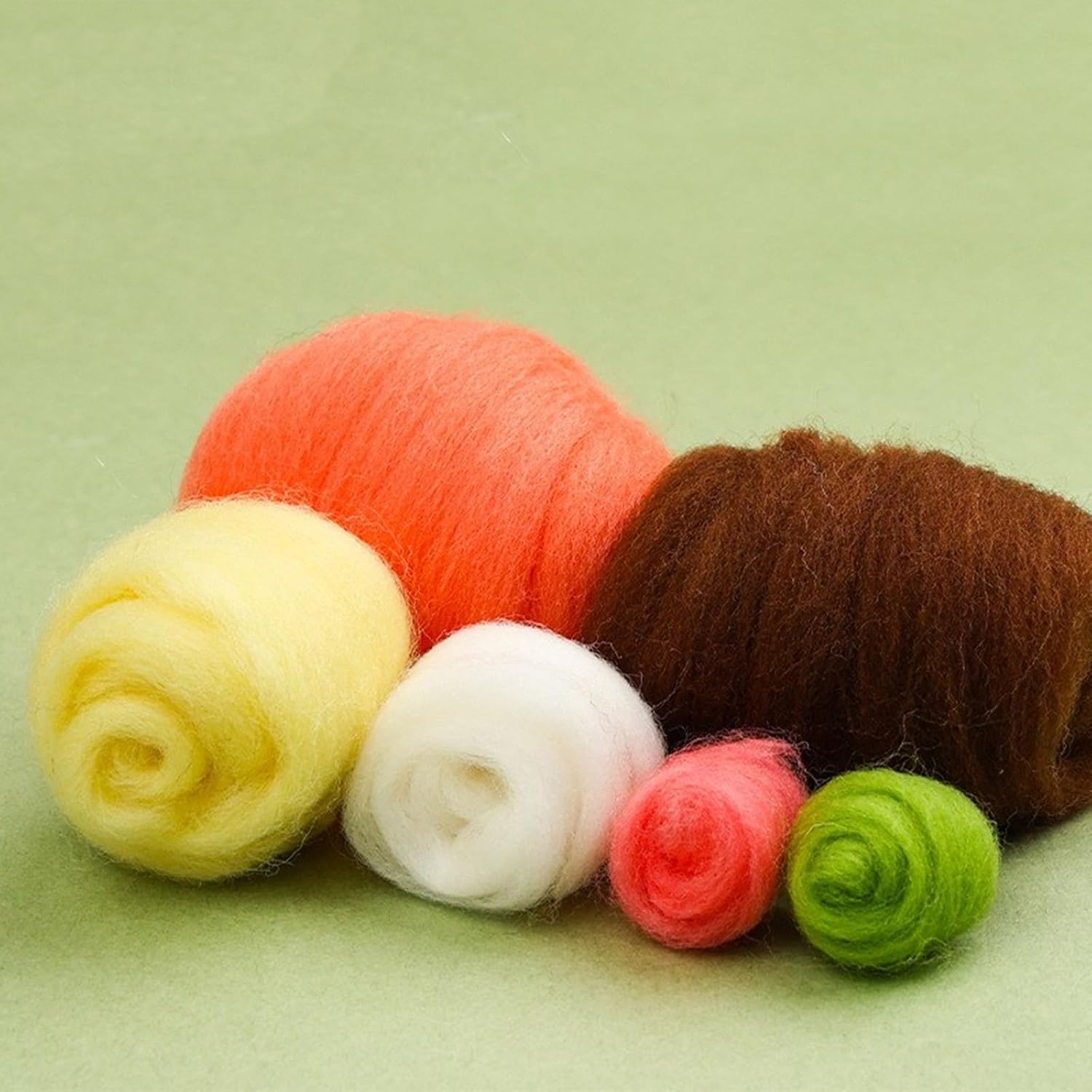 Shurhome Animal Plant Needle Wool Felting Tool with Needle, Instruction, Wool Roving, Wood Handle and Finger Cots Felting Needlework