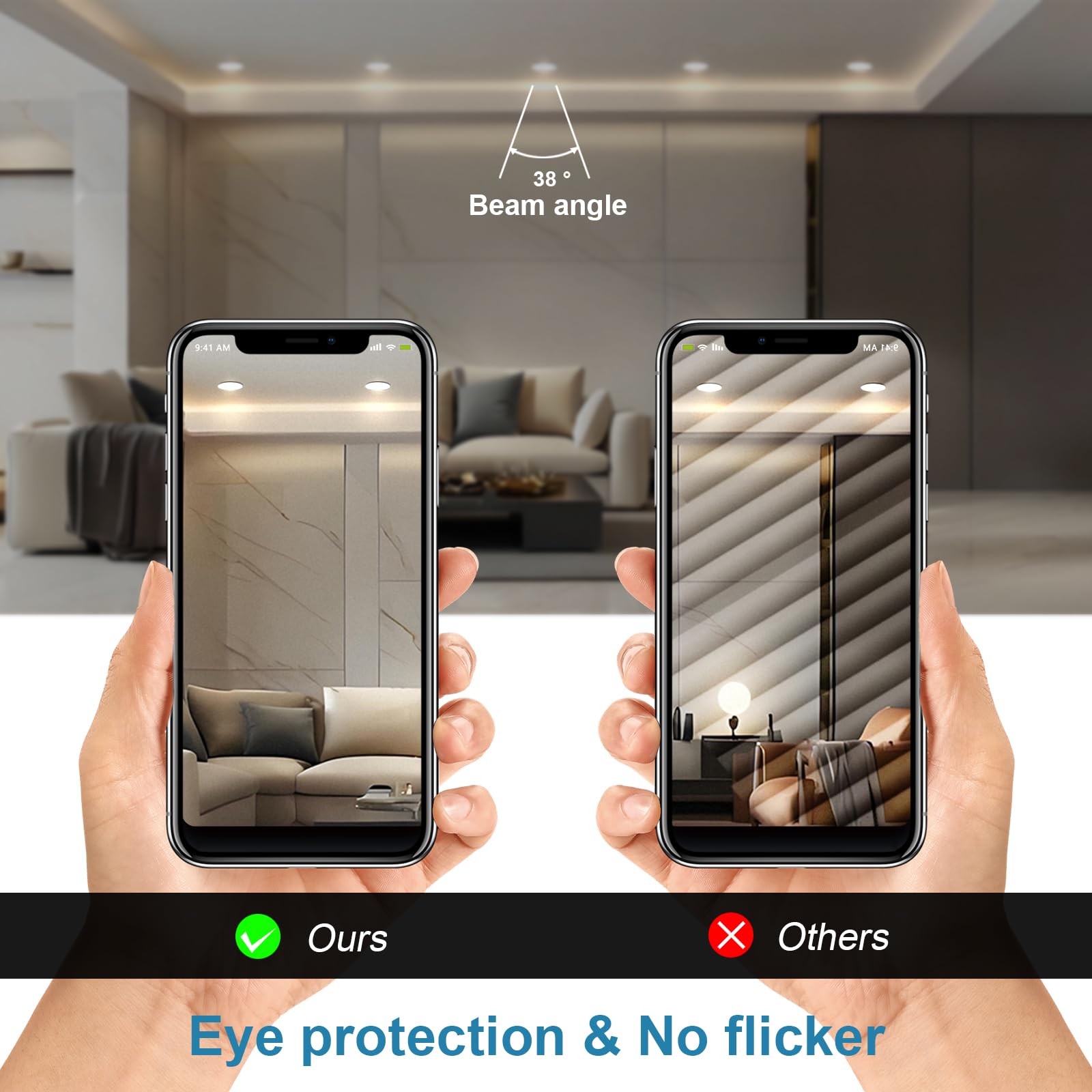 Lampadine LED GU10, Bianco Freddo 6000K 430Lumen(Risparmio energetico, Lunga durata, Flicker Free), 5W equivalente a 50W di faretto alogeno, Non dimmerabile Set di 4