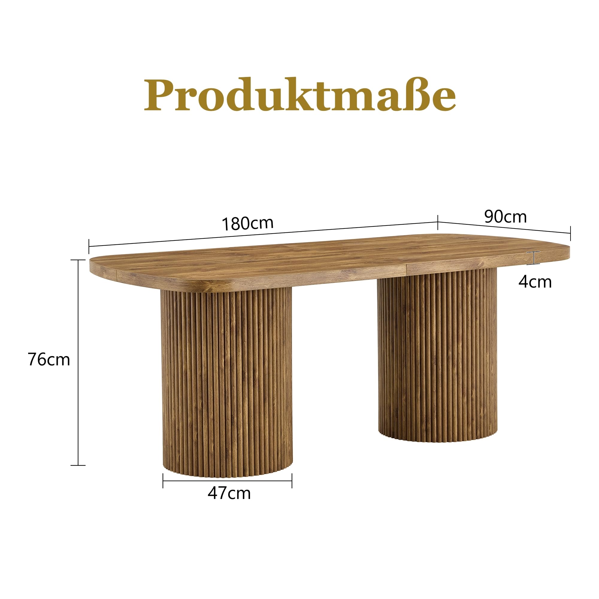 Generisch Tavolo da pranzo ovale per 6-8 persone in stile Wabi-Sabi Mid-Century
