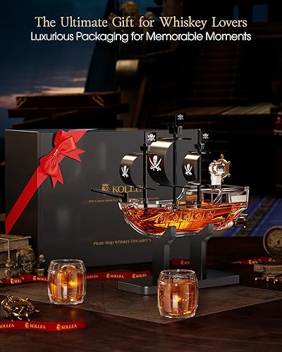 Miniatura 8 de Kollea Regalos de cumpleaños para hombres, papá, juego de decantador de whisky con 2 vasos, dispensador de licor para bar en casa, ideas de regalo