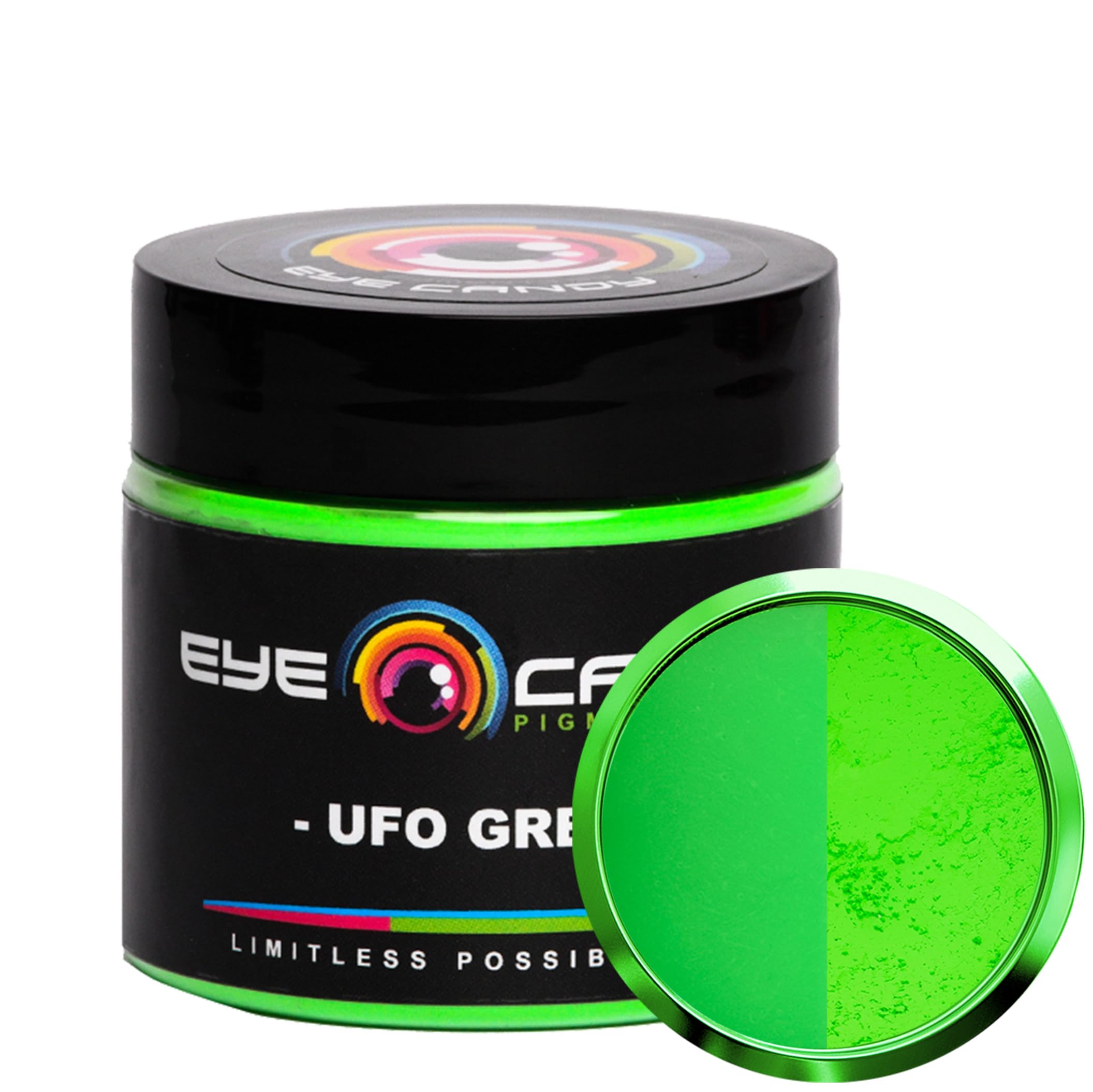 Pigments Premium Mica Powder - UFO Green (25gr) - for Epoxy, Resin, Soap, Paint, Woodworking, Acrylic Pouring, Bath Bombs, Fishing Lures - DIY Arts and Crafts Additive
