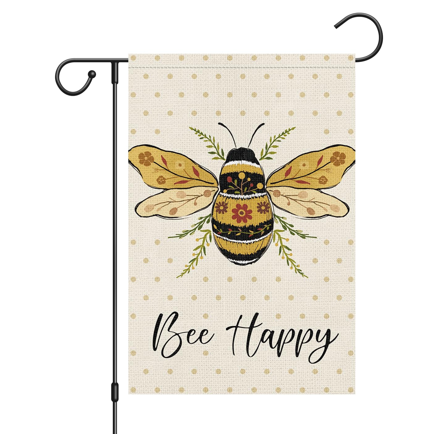 Vatertags-Gartenflagge 'Happy Father's Day' - Doppelseitig, Sackleinen, 71x102 Cm, Mit Rosen-LKW-Motiv