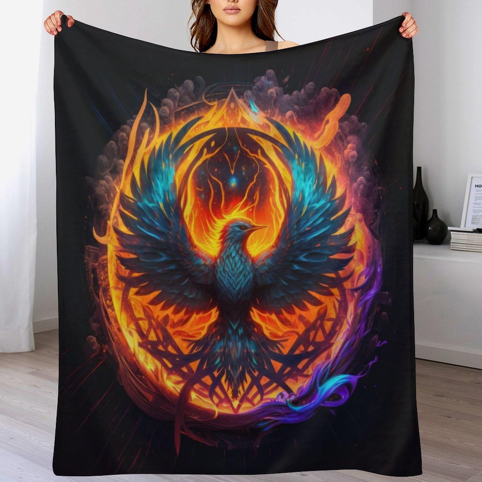 Plaid Phénix Sigil anti-bouloche fini les frissons au bureau et canapé