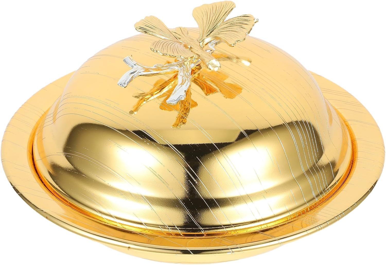 Butter Keeper Butter Dish with Lid 6.5-inch round Covered Container European Style Kitchen for Home and Restaurant Use