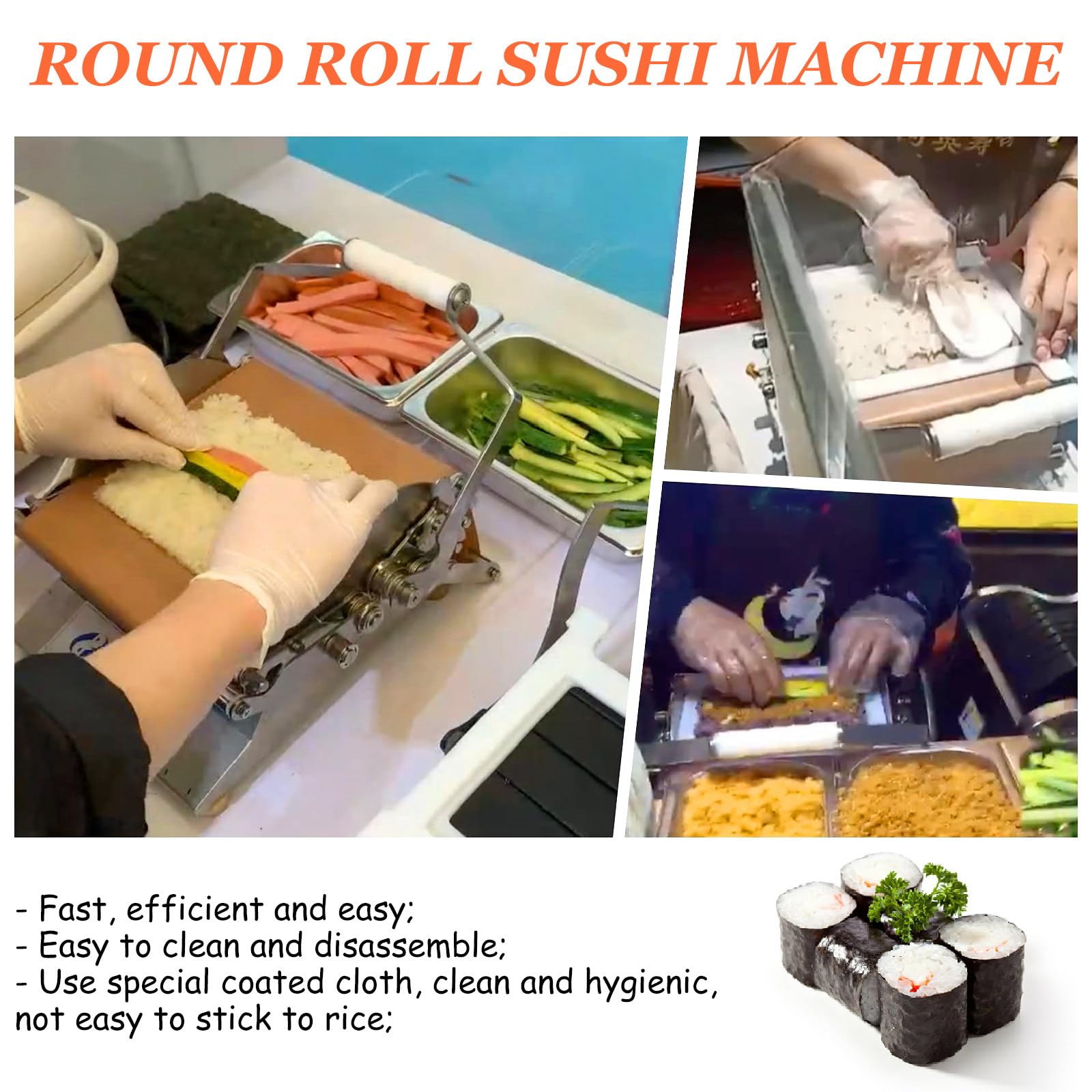 Kit para Hacer Sushi para Principiantes, Kit para Hacer Sushi, Kit para Hacer Sushi - 3 tamaños Diferentes de moldes, Kit Profesional para Hacer Sushi para Principiantes
