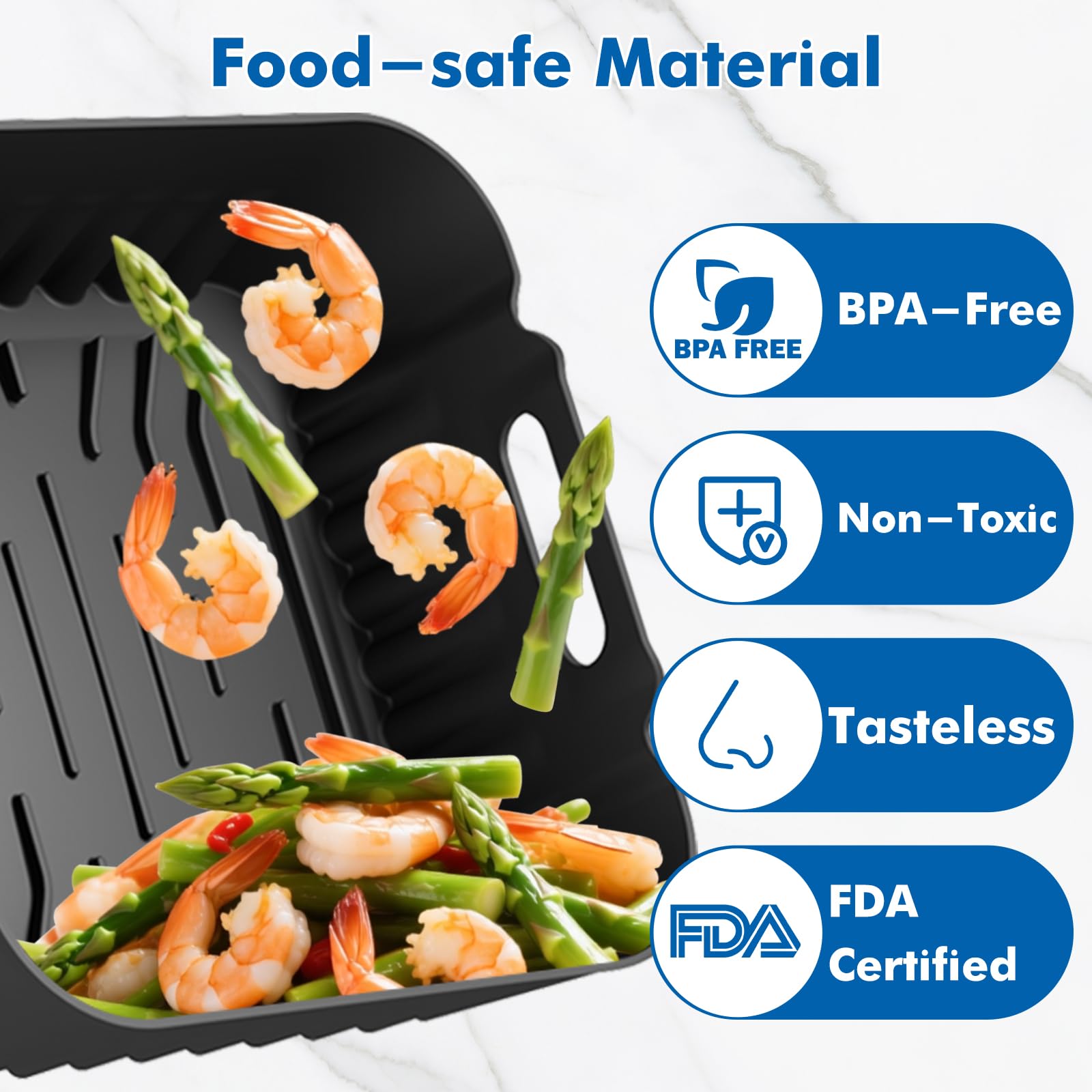 Airfryer Accessori per Philips Airfryer Dual Basket 3000 Series, NA350/NA352/NA353, 9L, 2 cestini, stampo in silicone per friggitrice ad aria calda, con griglia, teglia per pizza, stampo per pane