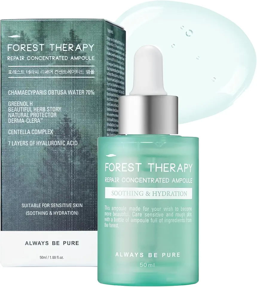 Soro hidratante coreano com Centella Asiatica e soro de ácido hialurônico | Ampola de reparo de barreira para pele sensível e propensa a acne, soro facial leve, 50 ml