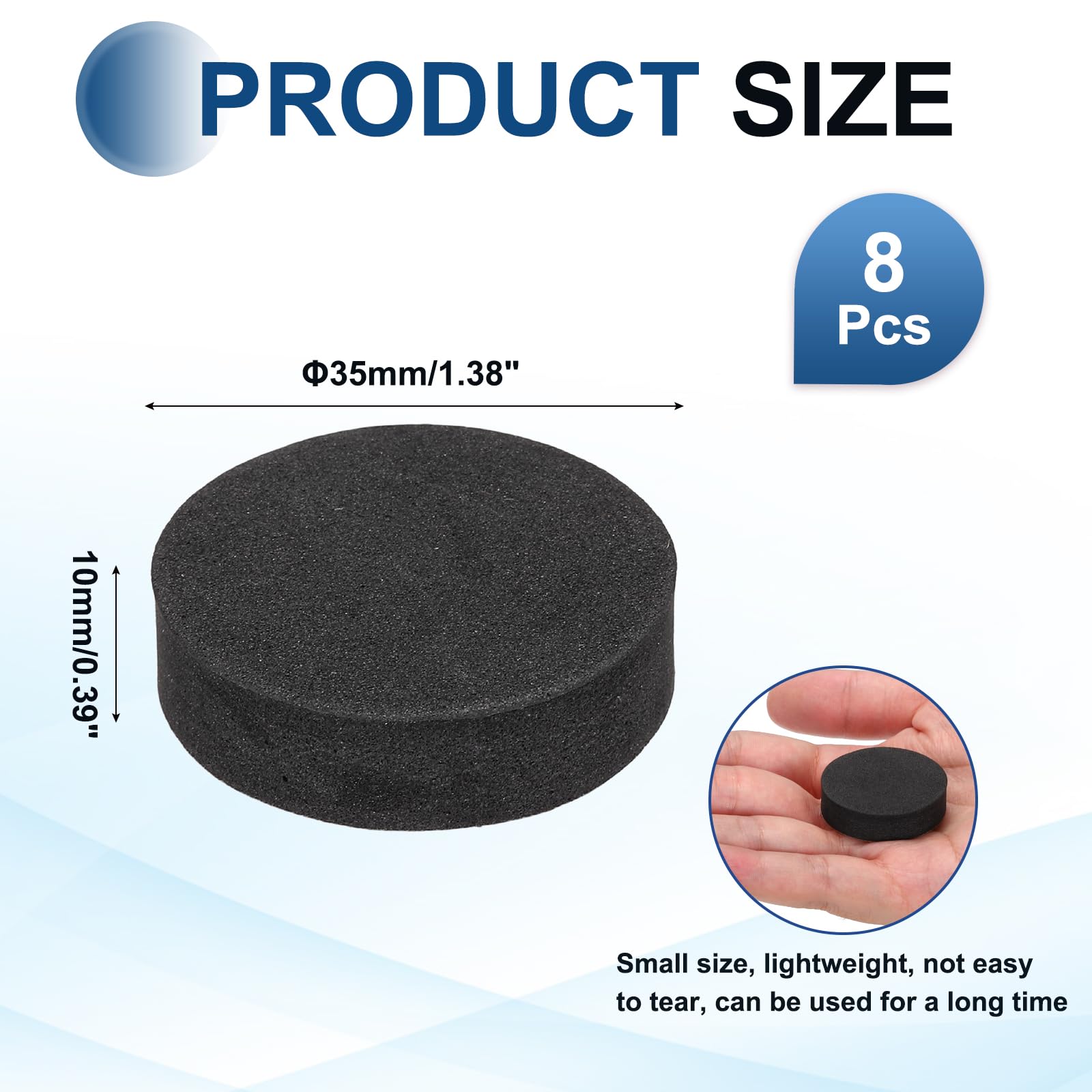 QUARKZMAN 8 Pcs Pieds D'Isolation pour Haut-Parleur Unilatéraux, 35mmx10mm Base en Mousse Antidérapante pour Absorption des Chocs Pieds De Support pour Amplificateur, Noir