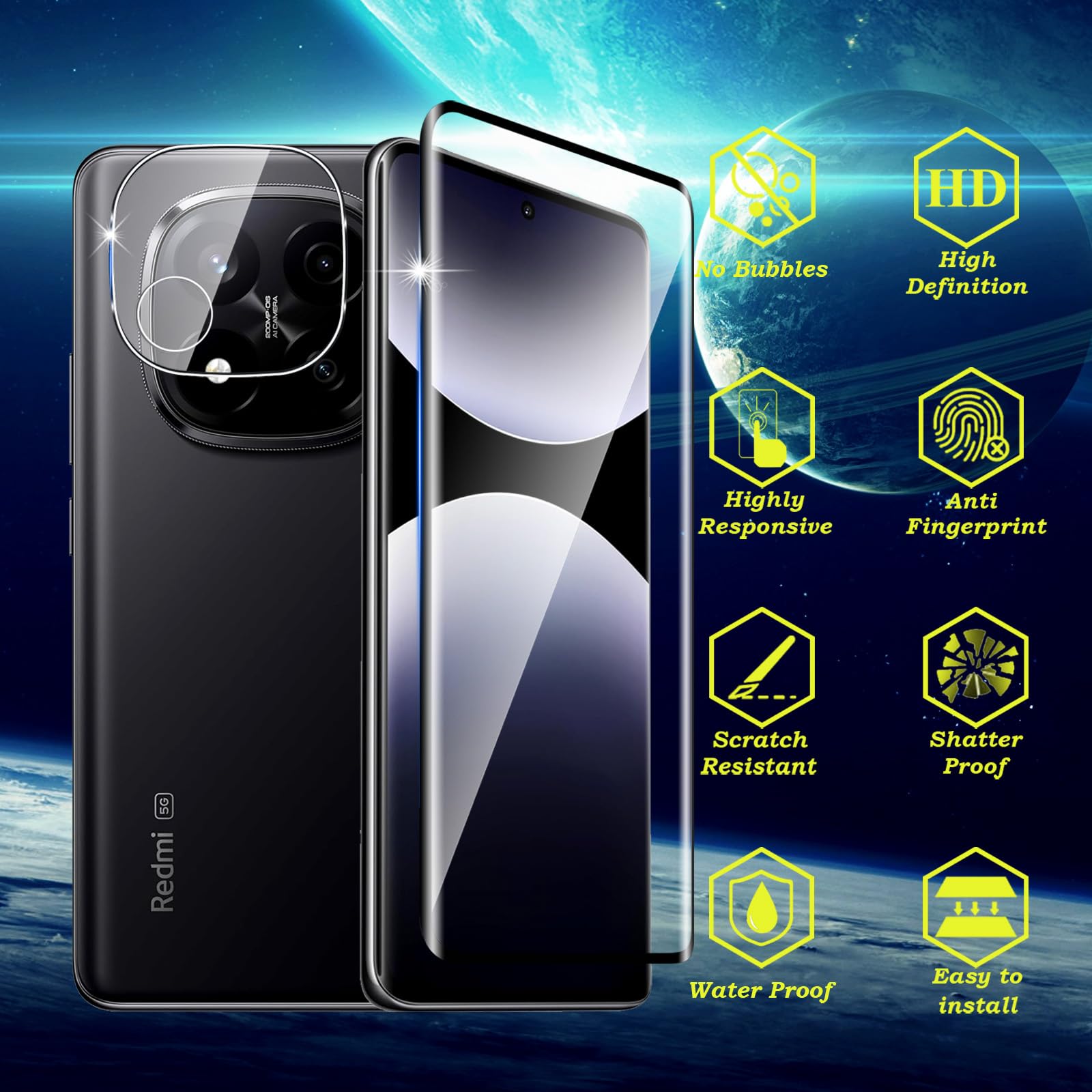 Pellicola Vetro Temperato 2x Per Redmi Note 14 Pro Plus 9H Trasparente